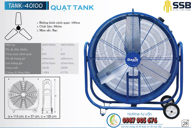 quat san cong nghiep dasin tank-40100